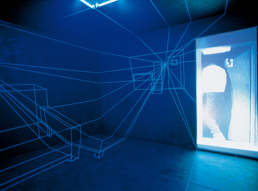Las Meninas 4 — Plywood, Beam Projector, CCTV Camera, etc, 1995