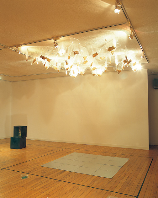 붕어빵 Fish Bread — Plaster, Water, Vinyl, Mirror, Stamps, 1993