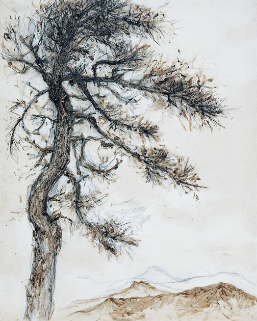 먼지그림 - 소나무 Dust Painting(A Pine Tree) — Dust and Acrylic on Canvas, 1996