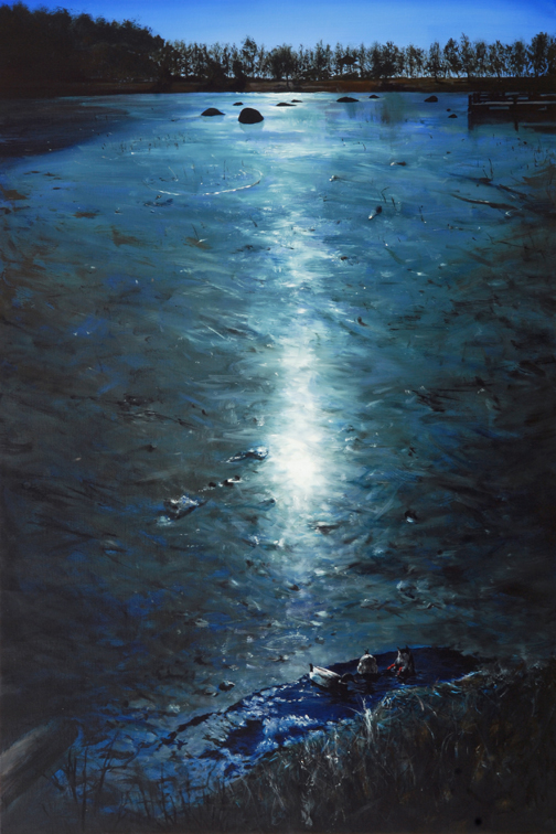 오리 Ducks in a Frozen Lake — Oil on Canvas, 2009