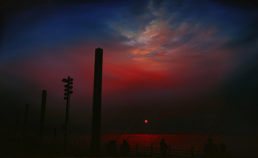 낚시 Fishing at Sunset — Oil on Canvas, 2009