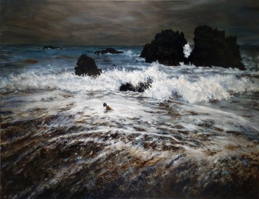 파도 앞의 아이 A Child in Front of Waves — Acrylic on Canvas, 2009